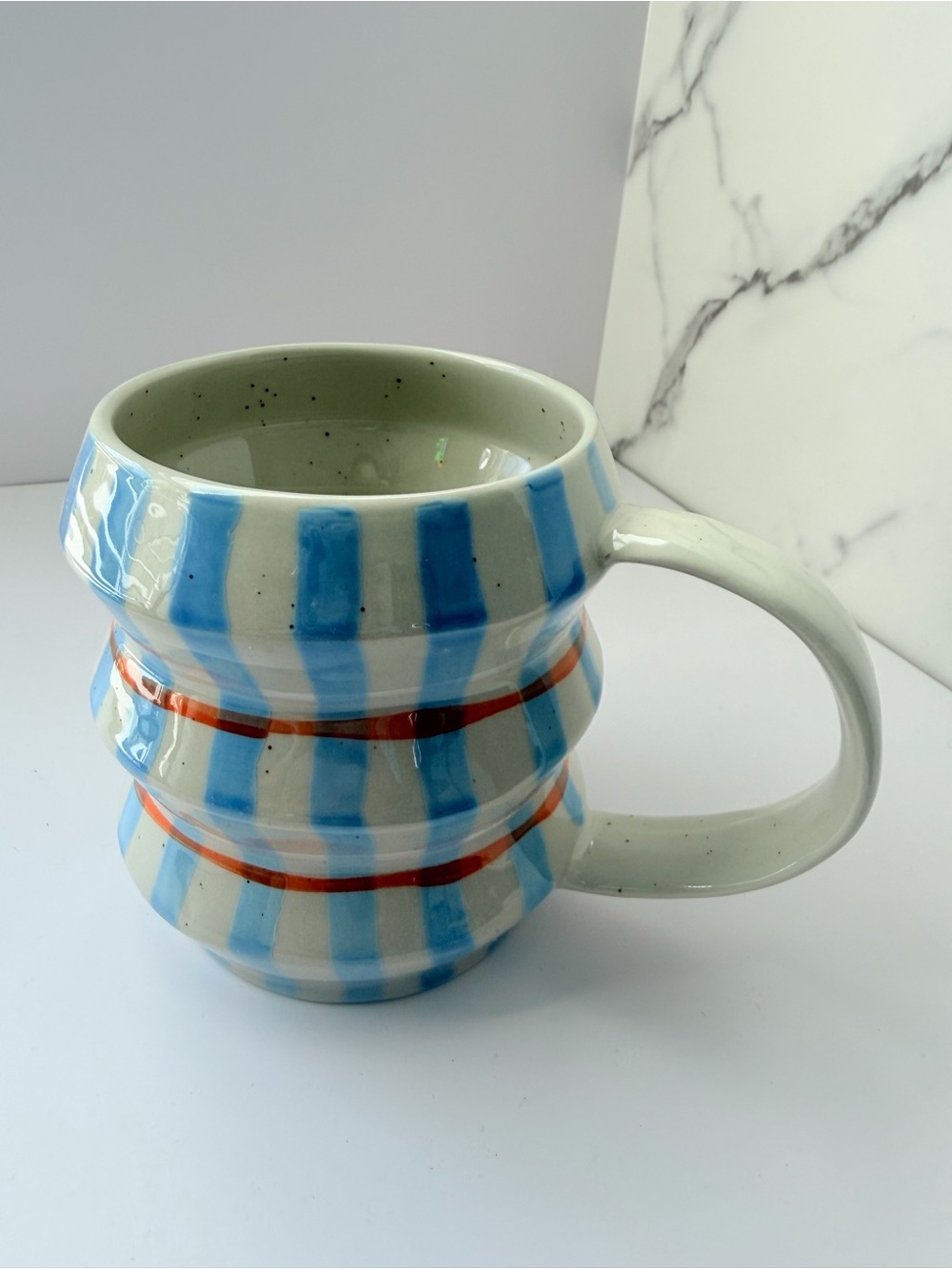 ANTHROPOLOGIE Josephine
Ceramic Mug Blue Orange & Cream - Picture 3 of 7